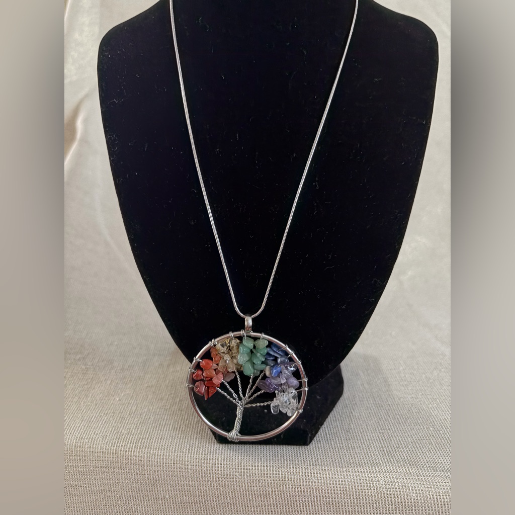 Multi-Color Tree Of Life Pendant Necklace - Women Jewelry 14$